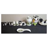 Vintage Cow-Themed Ceramic Decor Collection and Chupa Chups Can