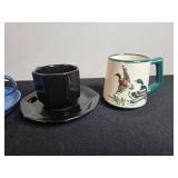 Assorted Collection of Vintage Mugs and Cups with Saucers