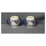 German Porcelain and Stoneware Collection with Nymphenburg Lion, Hummel Figurine, and Beer Steins