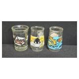 Collection of Vintage Cartoon Character Drinking Glasses and Looney Tunes Welch