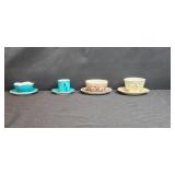 Set of Vintage Porcelain Tea Cups and Saucers Collection Inc Asian