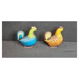 Collection of Vintage Cottage Teapot, Rooster Salt & Pepper Shakers, Hen-on-Nest Dishes, and Decorative Birds