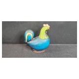 Collection of Vintage Cottage Teapot, Rooster Salt & Pepper Shakers, Hen-on-Nest Dishes, and Decorative Birds