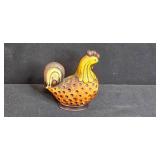 Collection of Vintage Cottage Teapot, Rooster Salt & Pepper Shakers, Hen-on-Nest Dishes, and Decorative Birds