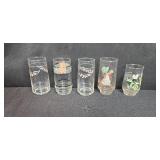 Vintage Mixed Barware Collection with Glasses, Coasters, and Duck Decor Box