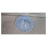 Cobalt Blue Glassware Set with Plate, Goblets, Vase, and Bottle