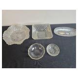 Collection of Vintage Pressed Glass Bowls and Dishes