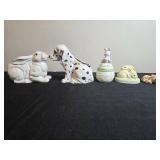 Collection of Animal Figurines Featuring Rabbits, Dalmatian, and Piglet