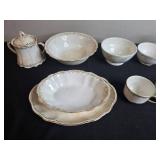 Misc Set of Homer Laughlin Hudson Vintage China Dinnerware with Gilt Trim