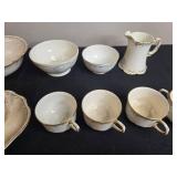 Misc Set of Homer Laughlin Hudson Vintage China Dinnerware with Gilt Trim