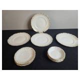 Misc Set of Homer Laughlin Hudson Vintage China Dinnerware with Gilt Trim