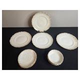 Misc Set of Homer Laughlin Hudson Vintage China Dinnerware with Gilt Trim