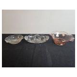 Collection of Vintage Glass Bowls, Dishes, Candle Holders and Amber Miniature Basket