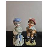 Collection of Vintage Porcelain Children Figurines Including Avon, Rust Craft, German and Japanese Pieces
