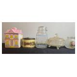 Vintage Jars, Decorative Tins, and Avon Cologne Bottle Collection