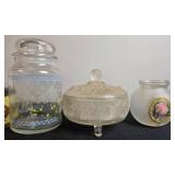 Vintage Jars, Decorative Tins, and Avon Cologne Bottle Collection