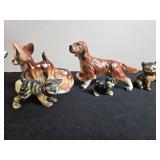 Vintage Animal Figurine Collection Dogs Cats Deer Panda Giftco Napcoware