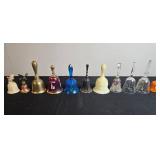 Collection of Vintage Decorative Bells - Glass, Brass, Porcelain & More