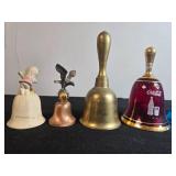 Collection of Vintage Decorative Bells - Glass, Brass, Porcelain & More