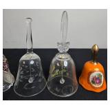 Collection of Vintage Decorative Bells - Glass, Brass, Porcelain & More