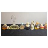 Collection of Vintage Avon Cat Cologne Bottles and Mini Perfume Bottles