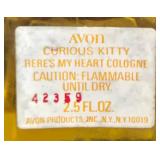 Collection of Vintage Avon Cat Cologne Bottles and Mini Perfume Bottles