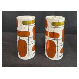 Collection of Vintage Dinnerware with Golden Floral Mugs, Glass Plates, Bowls, and Salt & Pepper Shakers