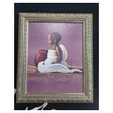 Collection of Antique Baby Gowns, Knit Bonnet, and Framed Child Portrait Art