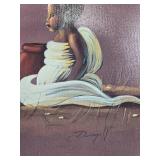 Collection of Antique Baby Gowns, Knit Bonnet, and Framed Child Portrait Art