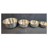 Set of 4 Stainless Steel Mixing Bowls