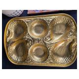 Vintage Kitchenware and Collectibles Lot with Knives, Trays, and Glassware