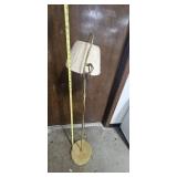 Vintage Brass Adjustable Floor Lamp with Pleated Shade