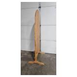 Standing Oval Cheval Mirror with Oak Finish, 66x24x22 in