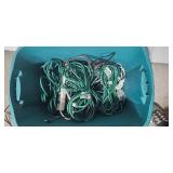 Large Tub of Assorted Extension Cords, Power Strips, and Cables