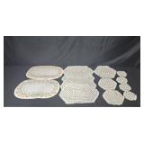 Collection of Vintage Cannon Placemats and Handmade Loop Crochet Table Mats