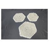Collection of Vintage Cannon Placemats and Handmade Loop Crochet Table Mats