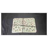 Christmas Table Linens Lot with Placemats, Napkin Rings, and Table Runner