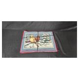 Christmas Table Linens Lot with Placemats, Napkin Rings, and Table Runner