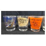 Set of Souvenir Shot Glasses from Various Destinations