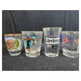 Set of Souvenir Shot Glasses from Various Destinations