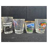 Set of Souvenir Shot Glasses from Various Destinations