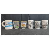Collection of Souvenir and Themed Shot Glasses and Mini Mugs