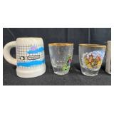 Collection of Souvenir and Themed Shot Glasses and Mini Mugs