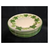 Set of Franciscan Ivy Pattern Dinner Plates, Made in California