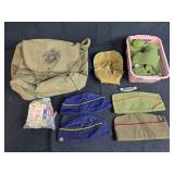 Vintage Boy Scout Cap and Gear Collection with Trail Camper Bag