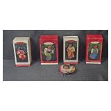 Set of 4 Hallmark Keepsake Celebration of Angels Ornaments with Boxes and Extra Angel Figurine