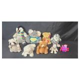 Collection of Plush Toys Including Bears, Penguin, Koala, Owl and More