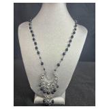 2 Jewelry Sets: Silver-Tone Beaded Necklace and Earrings, Charles Klein Beaded Necklace and Earrings - display not inc