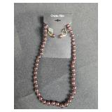 2 Jewelry Sets: Silver-Tone Beaded Necklace and Earrings, Charles Klein Beaded Necklace and Earrings - display not inc