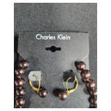 2 Jewelry Sets: Silver-Tone Beaded Necklace and Earrings, Charles Klein Beaded Necklace and Earrings - display not inc